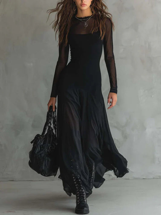 Vestido de Noche Orlina – Negro | Horizoncor