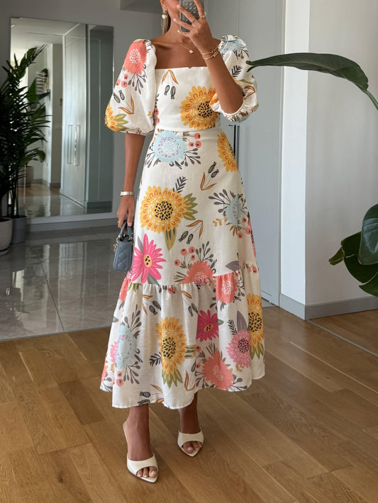 Vestido Largo Elegante Amelia – Blanco | Horizoncor