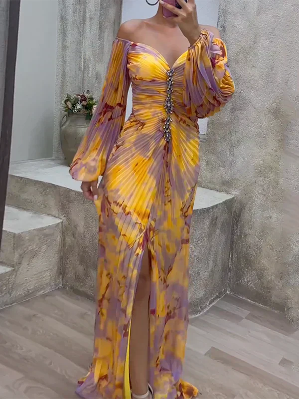 Detalle vestido elegante Kristine – vista frontal | Horizoncor