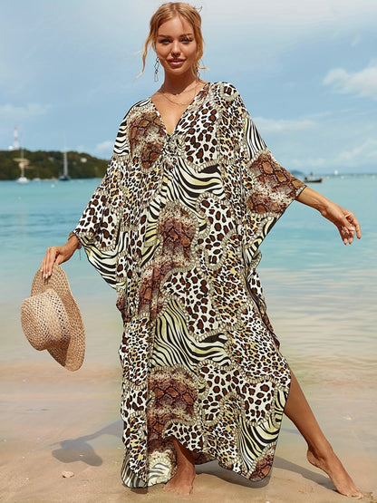 Vestido Elegante Tropical de Fibra de Bambú – Estampado | Horizoncor