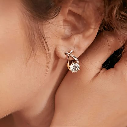 Pendientes Ziro – Cruz dorada y circonitas