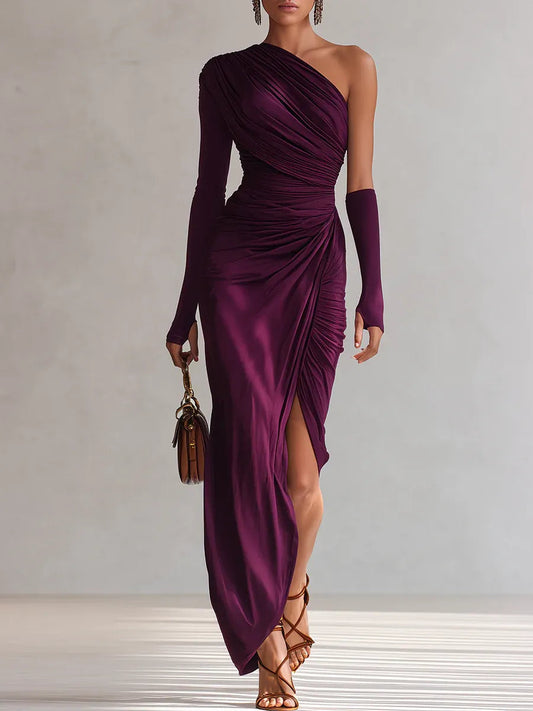 Vestido Largo Elegante Rosalia – Morado | Horizoncor
