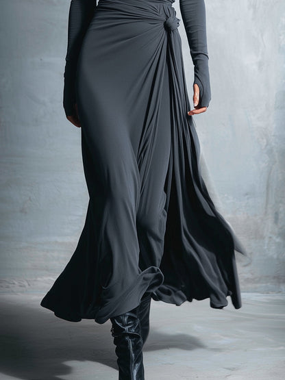 Vestido Largo Elegante Naiara  Vestido maxi con nudo lateral – imagen 7 | Horizoncor