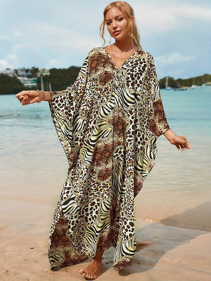 Vestido Elegante Tropical de Fibra de Bambú – vista lateral | Horizoncor