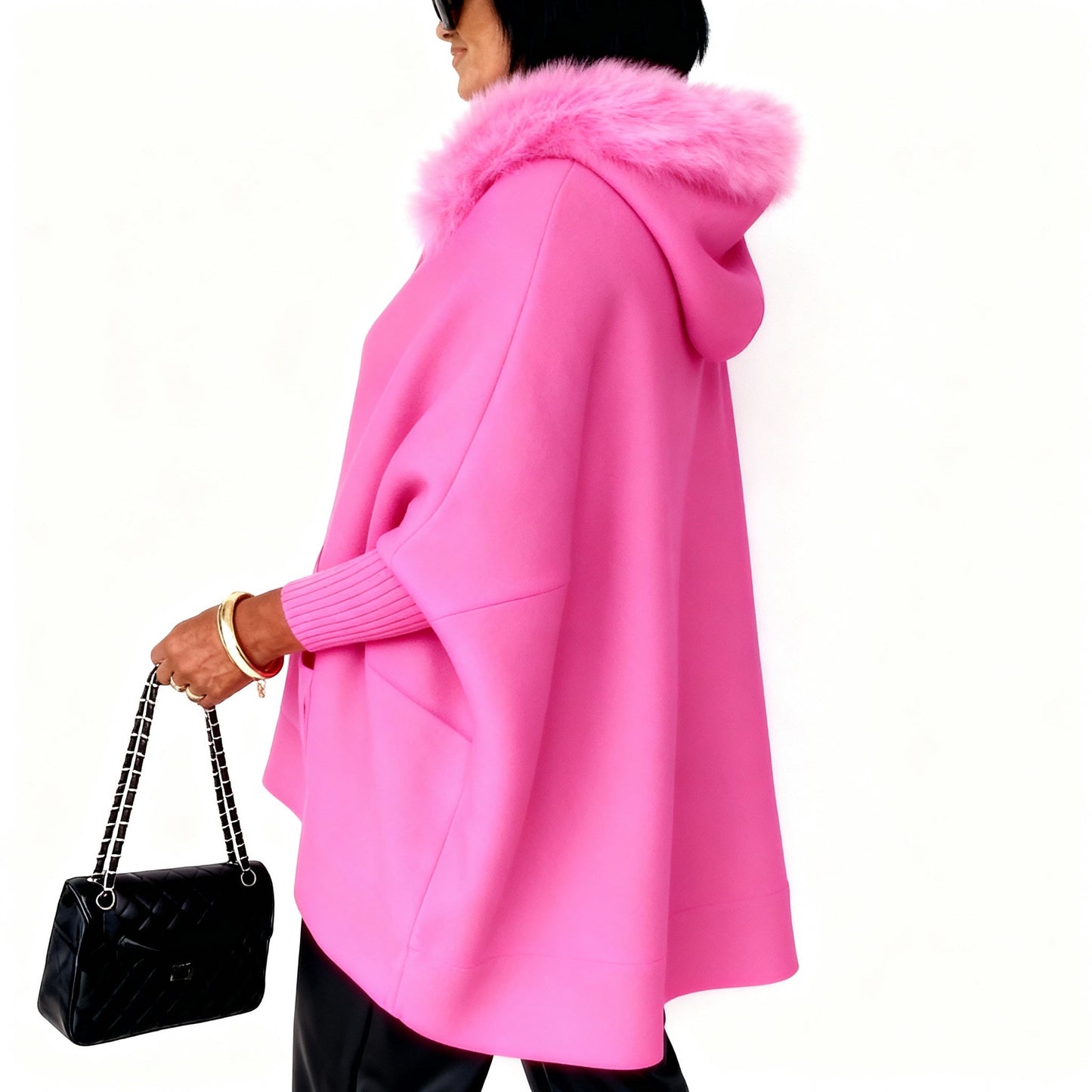Blazer Mujer Capa María— Chaqueta De Mujer Cálida Para El Invierno – vista lateral | Horizoncor
