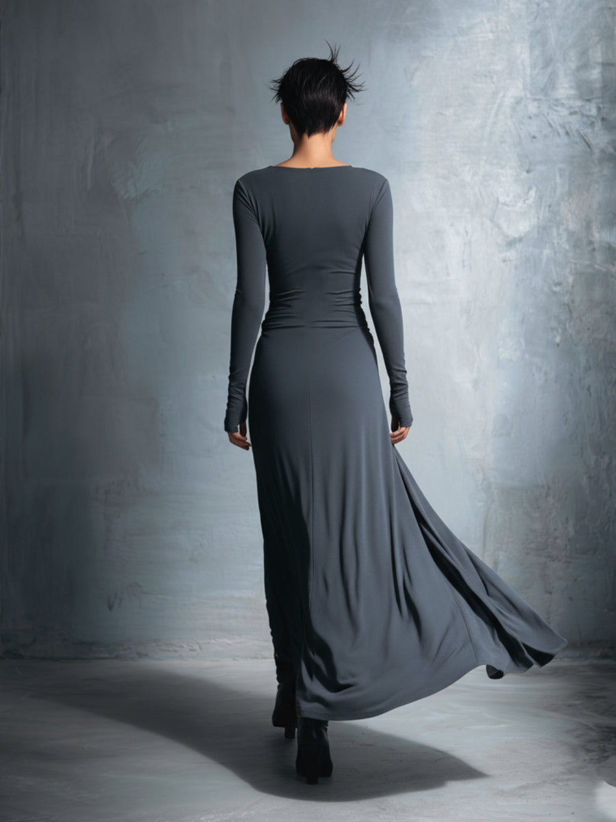 Vestido Largo Elegante Naiara  Vestido maxi con nudo lateral – imagen 10 | Horizoncor