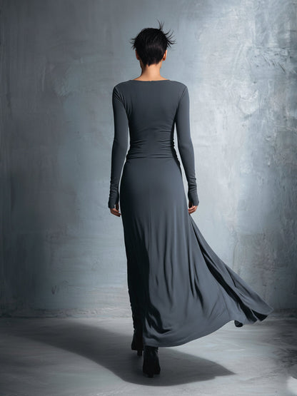 Vestido Largo Elegante Naiara  Vestido maxi con nudo lateral – imagen 10 | Horizoncor