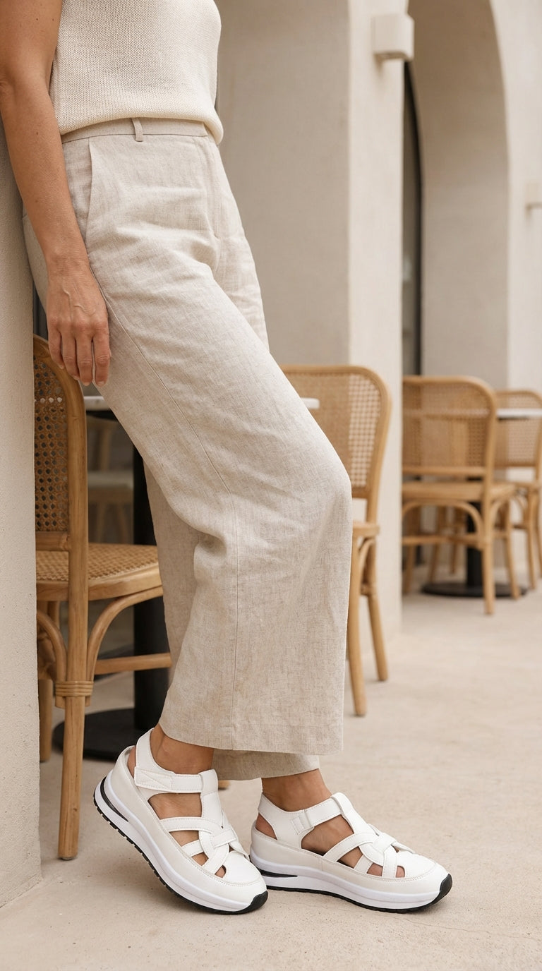Detalle sandalias mujer Claudia – vista frontal | Horizoncor