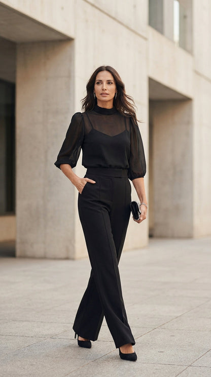 Modelo con conjunto elegante para dama Azalea | Horizoncor México