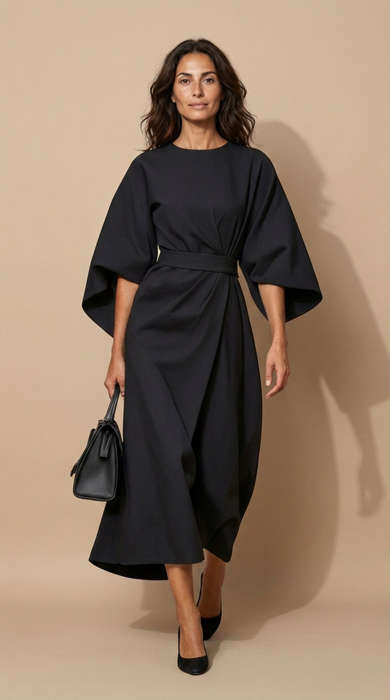 Vestido Midi Elegante Kioto – Azul Marino | Horizoncor