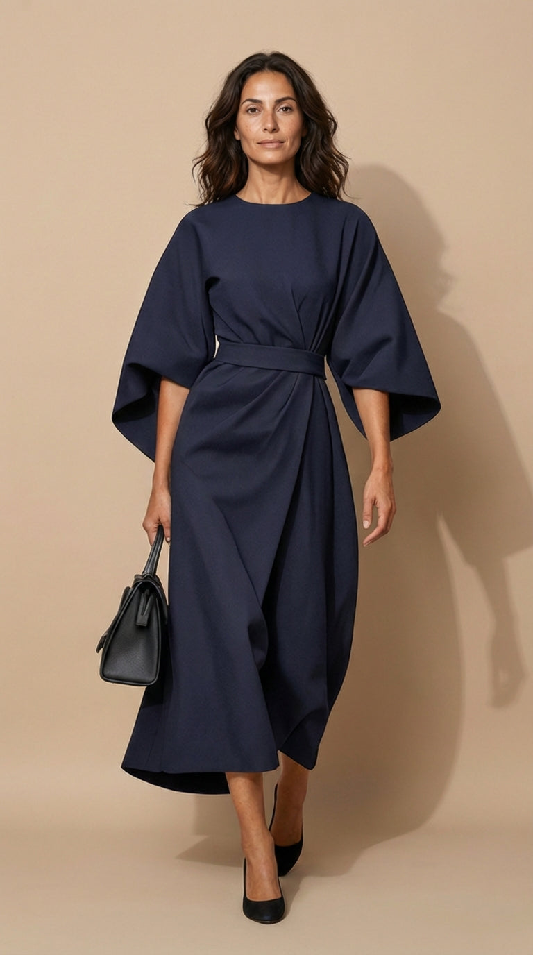 Vestido Midi Elegante Kioto – vista lateral | Horizoncor
