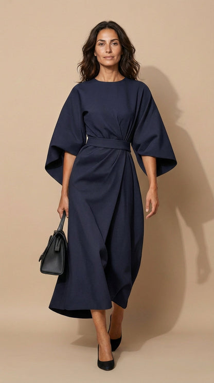 Vestido Midi Elegante Kioto – vista lateral | Horizoncor