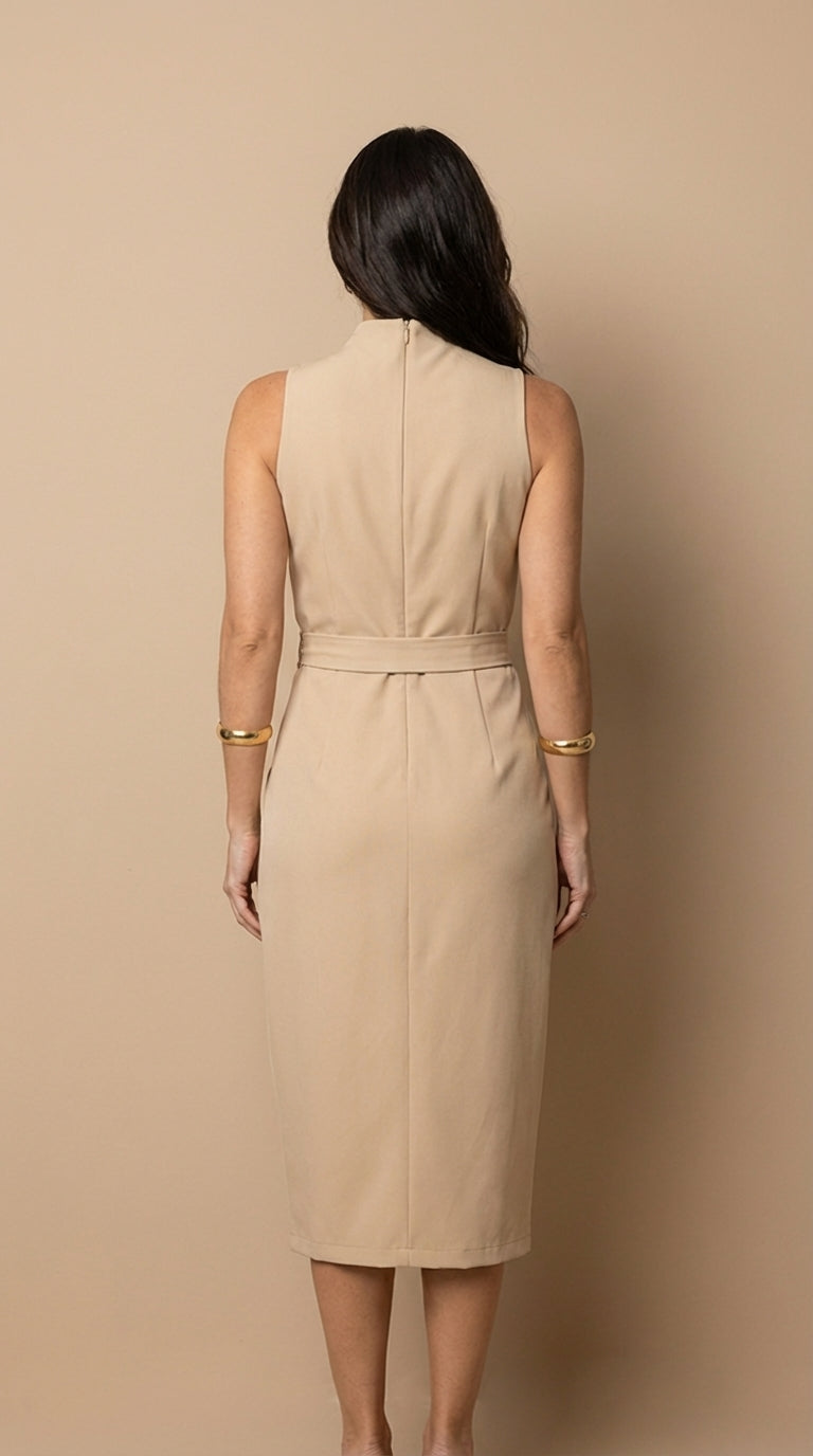 Detalle vestido corto elegante Alessia – vista frontal | Horizoncor