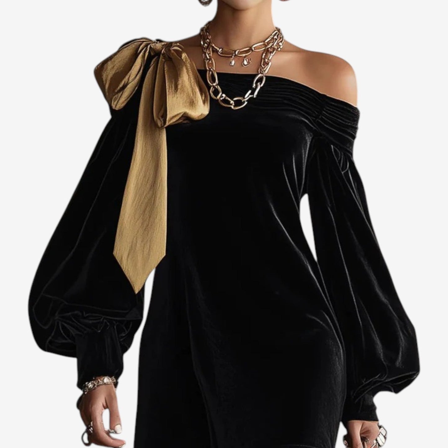 Detalle vestido corto elegante Andrea Vestido Corto – vista frontal | Horizoncor