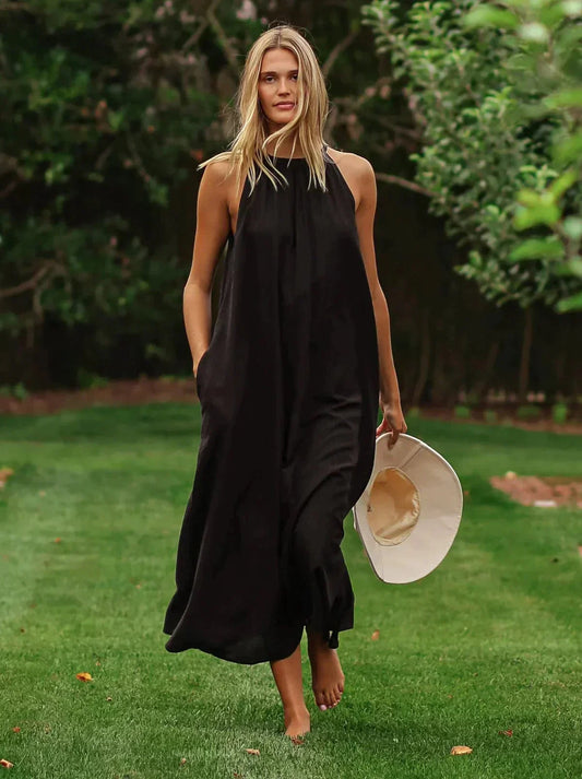 Vestido Largo Elegante Córcega – Negro | Horizoncor