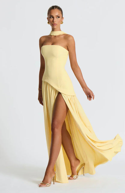 Detalle vestido de fiesta Julia – vista frontal | Horizoncor