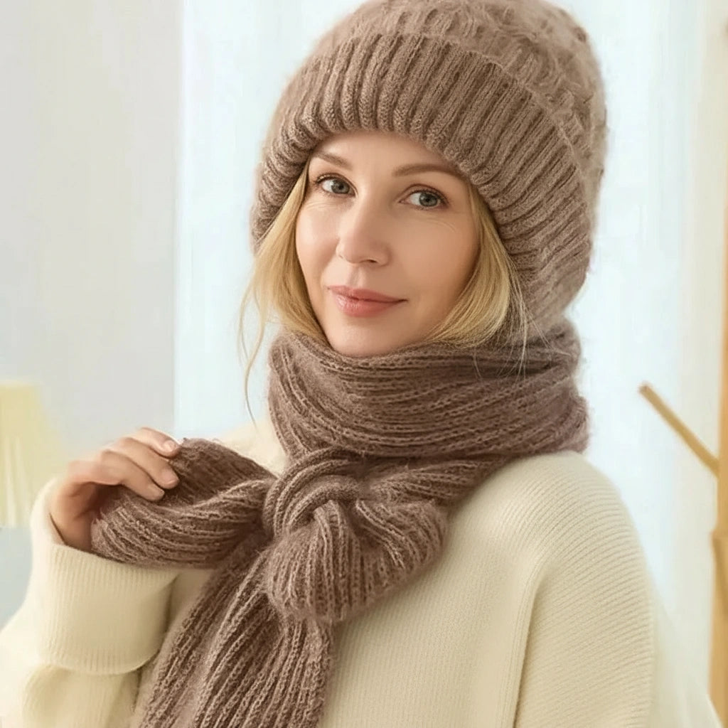 Polar – Gorro y bufanda cortaviento forrados en polar