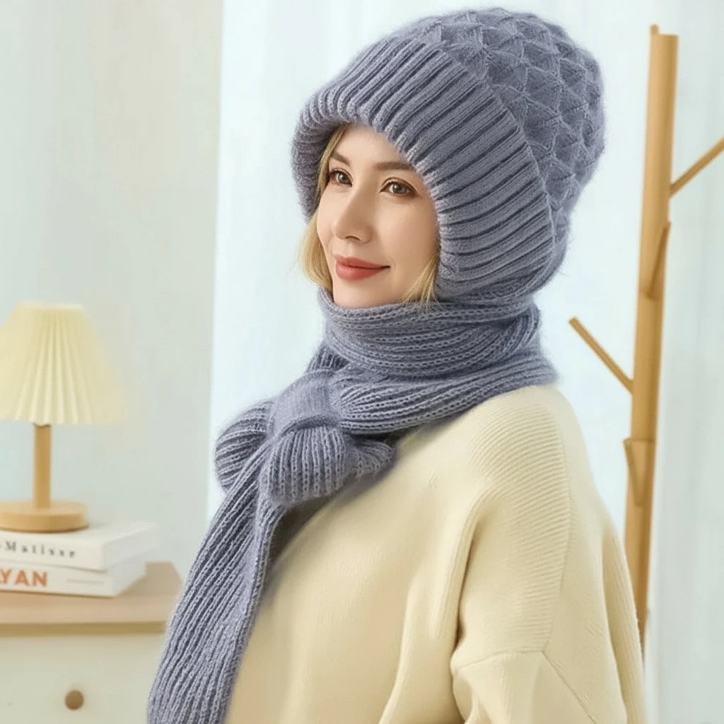 Polar – Gorro y bufanda cortaviento forrados en polar