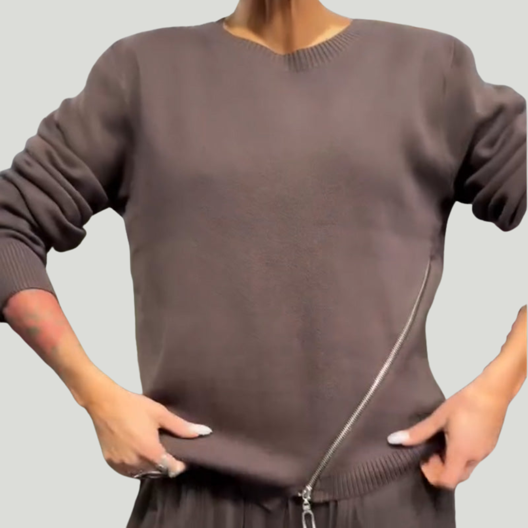 Detalle vestido elegante Ullé – vista frontal | Horizoncor