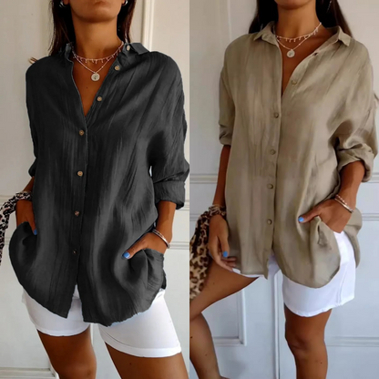 Detalle blusas para mujer Lanzarote – vista frontal | Horizoncor