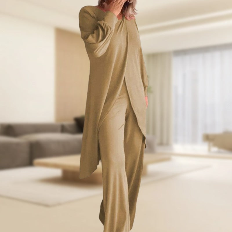 Detalle conjunto elegante para dama Palamós – vista frontal | Horizoncor