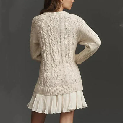 Detalle vestido midi elegante Maya – vista frontal | Horizoncor