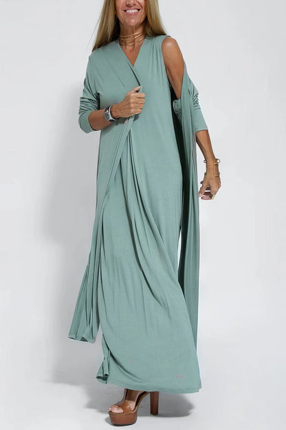 Modelo con vestido largo elegante Natalia | Horizoncor México